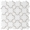 Msi Bianco Quatrefoil SAMPLE Polished Marble Mesh-Mounted Mosaic Tile ZOR-MD-0291-SAM - alternate 1
